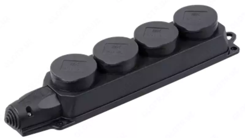 РБ34-1-0м Розетка (колодка) четырехместная с защитными крышками ОМЕГА