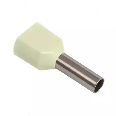 Наконечник-гильза НГИ2 10-14 с изолированным фланцем (слоновая кость) (100 шт) ИЭК