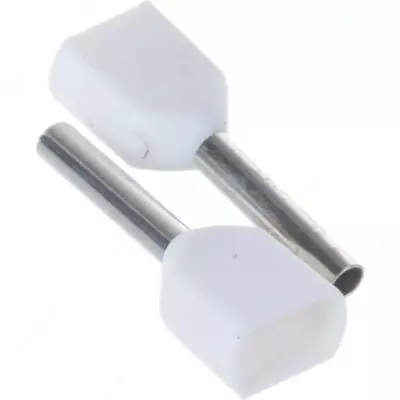 Наконечник-гильза НГИ2 0,75-10 с изолированным фланцем (белый) (100 шт) ИЭК