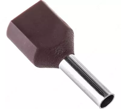 Наконечник-гильза НГИ2 1,5-8 с изолированным фланцем (коричневый) (100 шт) ИЭК