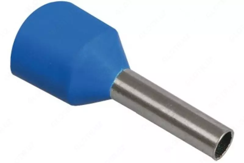 Наконечник-гильза НГИ2 2,5-12 с изолированным фланцем (синий) (100 шт) ИЭК