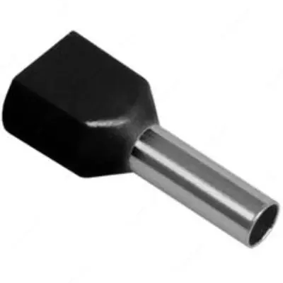 Наконечник-гильза НГИ2 6,0-14 с изолированным фланцем (черный) (100 шт) ИЭК