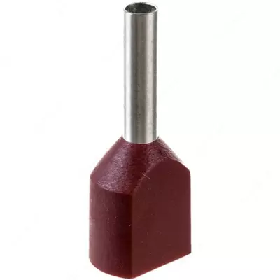 Наконечник-гильза НГИ2 0,75-8 с изолированным фланцем (темно-красный) (100 шт) ИЭК
