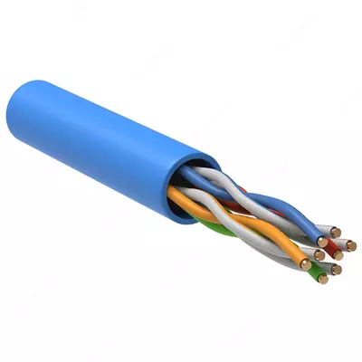 ITK aloqa kabeli o'ralgan juftlik u / UTP, kat.5e 4x2x24awg solid, PVC, 305m, ko'k