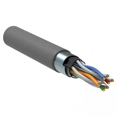 ITK Кабель связи витая пара ШПД F/UTP кат. 5E 4 пары solid PVC 305м серый