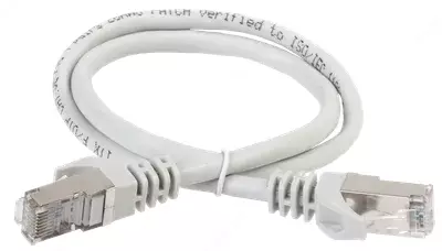 ITK Коммутационный шнур (патч-корд), кат.5Е FTP, 1 м, серый