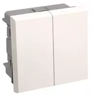 VK4-22-00-N o'tish tugmasi (kalit) ikki kalitli (2 modul uchun) primer oq IEK - 50 700 so'm