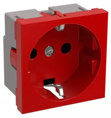 РКС-20-32-П-К Розетка с з/к 2к (на 2 модуля) ПРАЙМЕР красная IEK