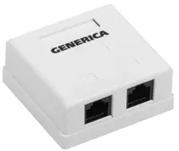 Розетка информационная настенная RJ45 кат. 5Е UTP 2 порта GENERICA - 22 750 сум