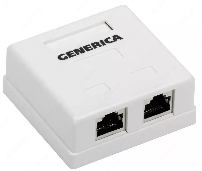 Розетка информационная настенная RJ45 кат. 5Е FTP 2 порта GENERICA