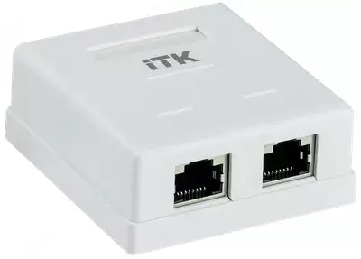 ITK Настенная инф. розетка RJ45 кат. 6 FTP 2-порт