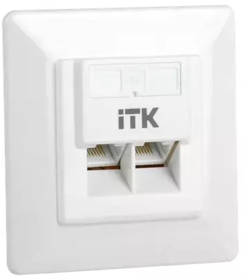 ITK Внутренняя инф. розетка RJ45, кат.5Е UTP, 2-порта