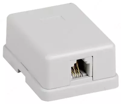 ITK devor rozetkasi RJ12 6p4c, kat.3, UTP, 1-port, oq