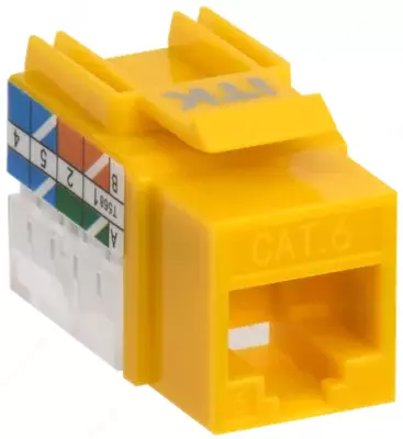 ITK Keystone Jack Cat moduli. 6 UTP 110 IDC 90 daraja, sariq
