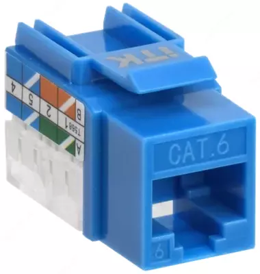 ITK Модуль Keystone Jack кат.6A UTP 110 IDC 90град синий