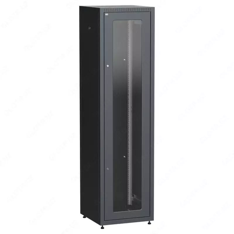 ITK Шкаф LINEA E 43U 600х800мм стеклянная передняя дверь задняя металлическая черный (места 1 - 4)
