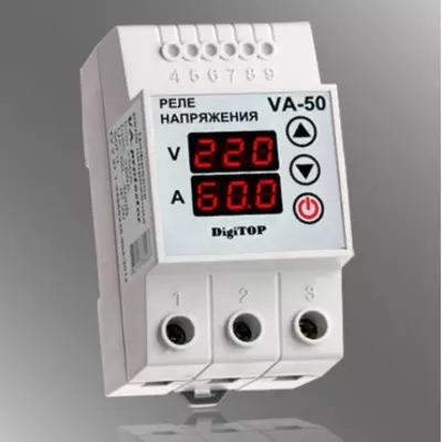 DigiTOP Реле напряжения с контролем тока VA-protector 50A