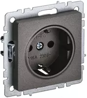 BRITE 16A RS14-1-0-BrS po'latdan IEK himoya panjurlari bilan yerga ulangan bir tarmoqli rozetka