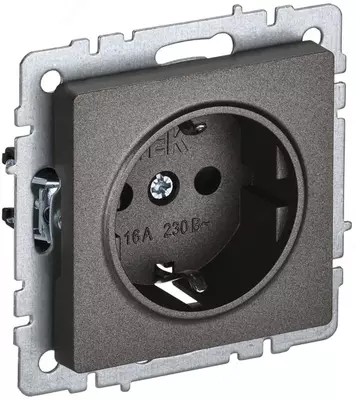 BRITE Розетка с заземлением с защитными шторками 16А IP44 РСбш10-3-44-БрГ граф. IEK