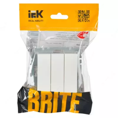 BRITE Выключ. 3-кл. 10А ВС10-3-0-БрБ бел. IEK