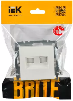 BRITE Роз. комп. 2-ая RJ45 кат.6 РК11-2-БрБ бел. IEK