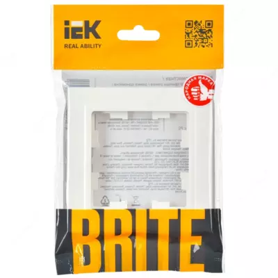 BRITE Рамка 1-мест. РУ-1-БрБ бел. IEK