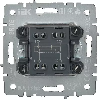 Выключатель BRITE 1-кл. 10А ВС10-1-0-БрБ белый IEK