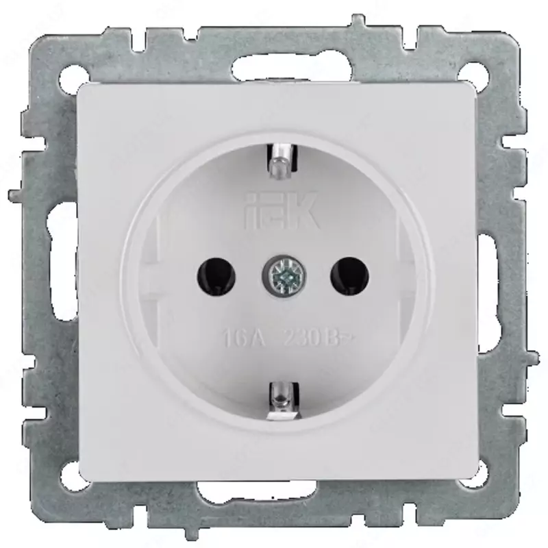 Розетка BRITE с з/к без з/ш 16А РС11-1-0-БрБ белый IEK