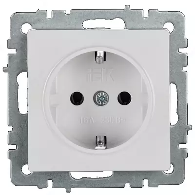 Розетка BRITE с з/к без з/ш 16А РС11-1-0-БрБ белый IEK