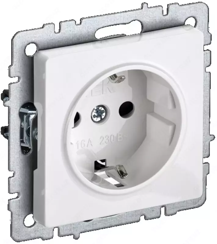 Розетка BRITE с з/к/ш 16А РС14-1-0-БрБ белый IEK