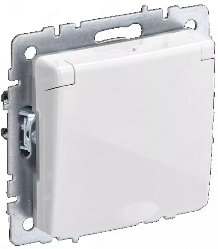 Розетка BRITE с з/к/ш с кр. 16А IP44 РСбш10-3-44-БрБ белый IEK