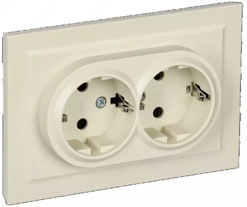 Розетка BRITE 2-я с з/к без з/ш 16А в сб. РС12-3-БрБ белый IEK