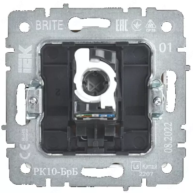 Розетка компьютерная BRITE RJ45 кат.6 РК11-БрБ белый  IEK - 53 560 сум