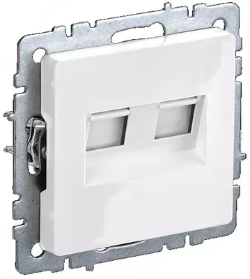 Розетка компьютерная BRITE 2-ая RJ45 кат.6 РК11-2-БрБ белый  IEK