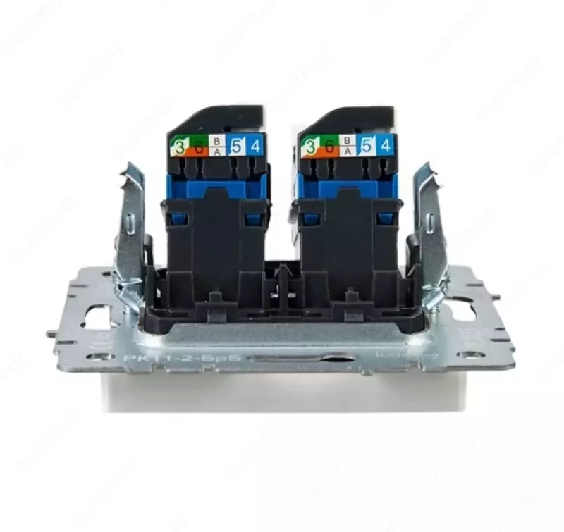 Brite kompyuter rozetkasi 2-RJ45 kat.6 RK11-2-BRB oq IEK Chakana savdo