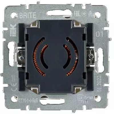 Светорегулятор поворотно-нажимной BRITE 600Вт СС10-1-0-БрБ белый  IEK