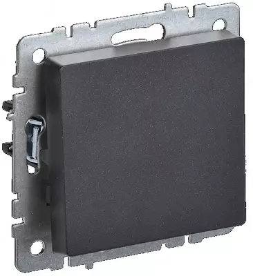 Выключатель BRITE 1-кл. 10А ВС10-1-0-БрЧ черный IEK