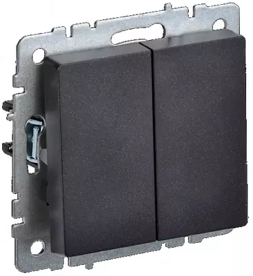 Выключатель BRITE 2-кл. 10А ВС10-2-0-БрЧ черный IEK