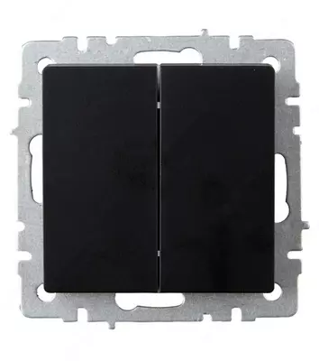 Выключатель BRITE 2-кл. прох.  Реверс 10А ВС10-2-6-БрЧ черный IEK