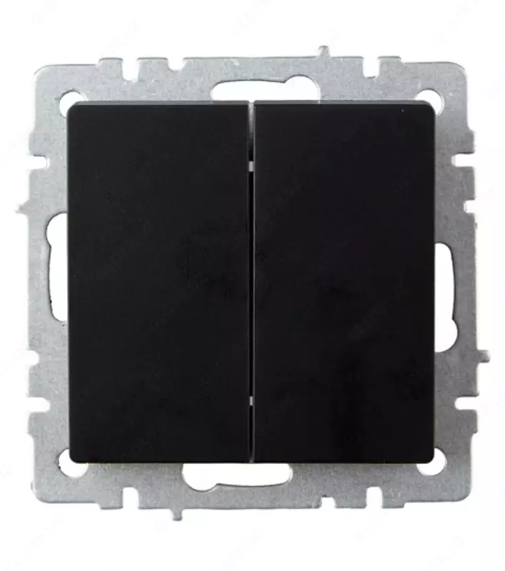 Выключатель BRITE 2-кл. прох.  Реверс 10А ВС10-2-6-БрЧ черный IEK