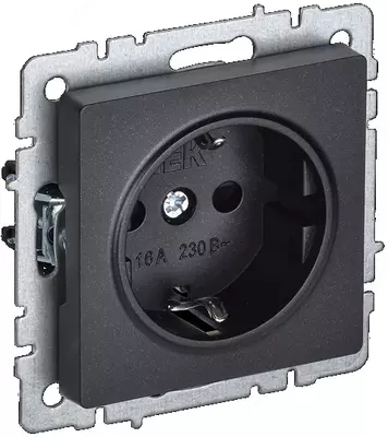 Розетка BRITE с з/к/ш 16А РС14-1-0-БрЧ черный IEK