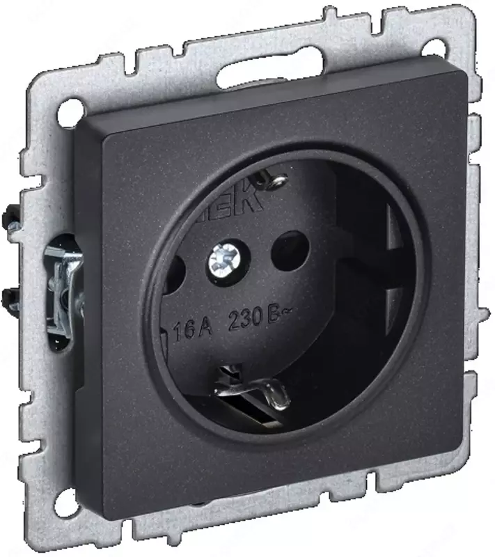 Розетка BRITE с з/к/ш 16А РС14-1-0-БрЧ черный IEK