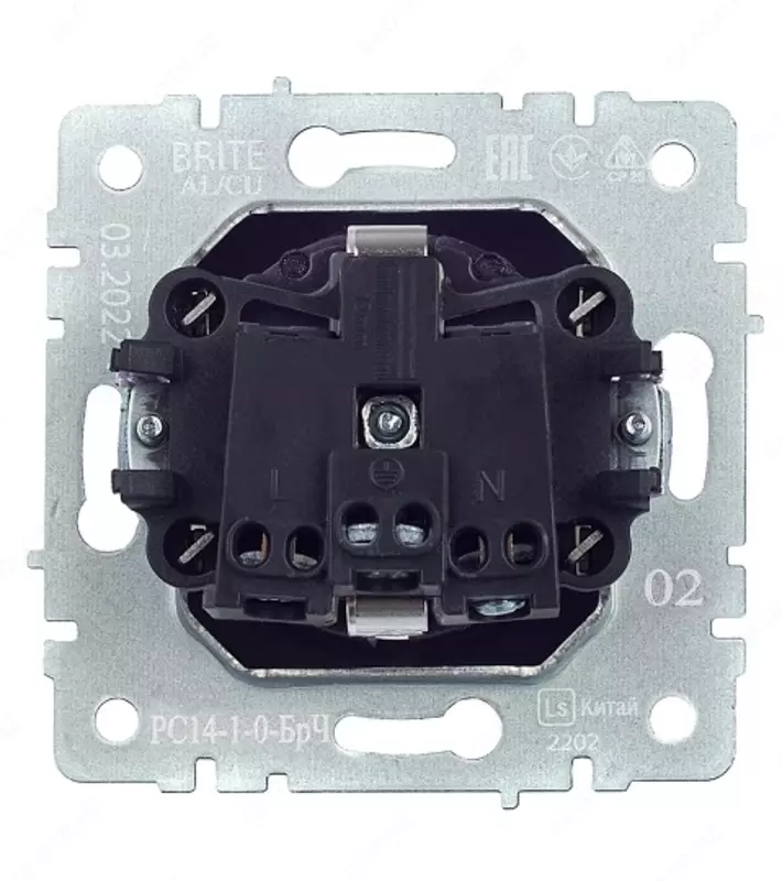 Розетка BRITE с з/к/ш 16А РС14-1-0-БрЧ черный IEK