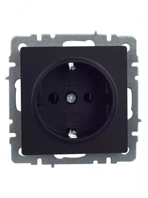 Розетка BRITE с з/к без з/ш 16А РС11-1-0-БрЧ черный IEK