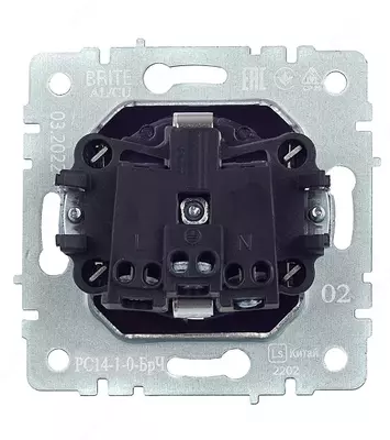 Розетка BRITE с з/к без з/ш 16А РС11-1-0-БрЧ черный IEK