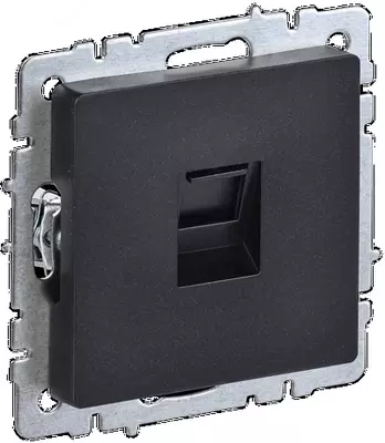 Розетка телефонная BRITE RJ11 РТ10- БрЧ черный IEK