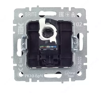 Розетка телефонная BRITE RJ11 РТ10- БрЧ черный IEK