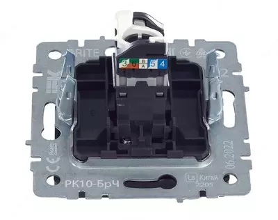 Розетка телефонная BRITE RJ11 РТ10- БрЧ черный IEK