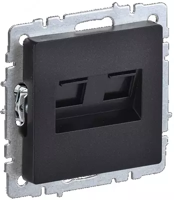 Brite kompyuter rozetkasi 2-RJ45 kat.6 RK11-2-Brch qora IEK
