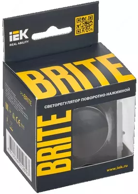 Светорегулятор поворотно-нажимной BRITE 600Вт СС10-1-0-БрЧ черный IEK